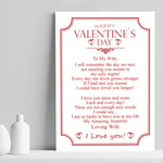 Wife Valentines Day Poem A4 Wall Print Valentines Gift For Her From Husband