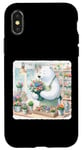 Coque pour iPhone X/XS Ours Arrange Fleurs In Shop. Ice Bear Tablier Flower Shop