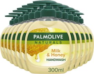 Palmolive Naturals Milk & Honey Handwash 300 ml Pack of 12, Soap Free Formula,