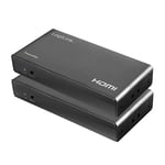 LogiLink HD0057 Kit d'extension HDMI (1 unité de réception et 1 unité d'émission) Via LAN/réseau, KVM (Clavier/vidéo/Souris) 50 m, 2 Ports USB, 1080p/60 Hz, HDCP, IR, Loop Out