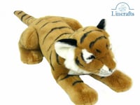 Tiger Lying 3892 Plush Soft Toy by Hansa Creation Sold by Lincrafts UK Est 1993