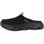 Salomon Reelax Slide 6.0 Men's Recovery flip flops, Cushioned Stride, Instant and Durable Comfort, and Versatile Wear, Black, 10.5