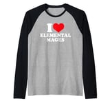 I Heart Elemental Mages, I Love Elemental Mages Custom Raglan Baseball Tee