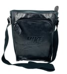 New Vintage NIKE Heritage HSI Faux Leather Portrait Shoulder Bag BA2367 Black