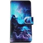 Felfy Compatible with LG Q70 Phone Case PU Leather Protective Cover Ocean Fashion Pattern Flip Wallet Case with Magnetic Stand Card Slots Shockproof Leather Cover for LG Q70