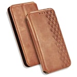 HAOTIAN Case for Xiaomi Redmi 9A, Retro PU Leather Wallet Case, Collection Premium Leather Folio Cover with [Card Slots] and [Kickstand] for Xiaomi Redmi 9A. Brown