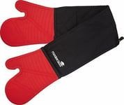 Christmas MCDBSILGLOVE Double Oven Glove Silicone Cotton Black Red Double Uk