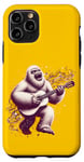 Coque pour iPhone 11 Pro Yeti Jouant de la Guitare Drôle Rock Music Guitare Yeti