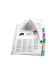 Esselte - L-shaped folder - 6 parts - for A4 Maxi - capacity: 30 sheets - tabbed - clear glass