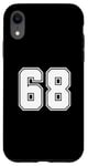 Coque pour iPhone XR Numéro 68 à l'arrière – Maillot d'anniversaire de l'équipe de sport numéroté