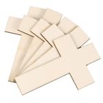 NUOBESTY 36pcs Blank Wood Cutouts Unfinished Cross Shaped Wooden Pieces Gift Tags for DIY Arts Craft Project Christening Church Home Baptism Party Decor 11CMx7CM