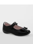 Lelli Kelly Perrie Bow Trim Strap Fastening School Shoes - Black, Black Patent, Size 9 Younger