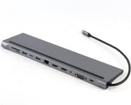 Usb C Docking Station Dual Hdmi Monitor Adapter,12 In 1 Docking Type C To Dual Hdmi Same Screen Display Usb Vga Pd Rj45 Docking Station, Laptop Docking Station