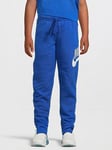 Nike Younger Boys Big Logo Jogging Bottoms, Blue, Size 6-7 Years