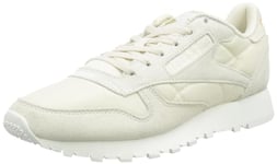 Reebok Women's Classic Leather Sneaker, Alabaster/Gold Met./Chalk, 8.5 UK