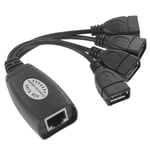 USB 2.0 CAT5 / CAT5E / CAT6 RJ45 à 4 USB prolongateur Ethernet LAN extension câble répéteur adaptateur