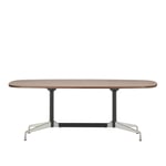 Vitra - Eames Segmented Tables Dining, Boat-Shaped Table, 240 x 110, Table Top Solid American Walnut, Oiled Finish, Legs Chrome, Column Basic Dark - Matbord