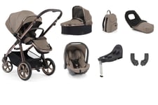 Babystyle Oyster 3 Luxury bundle Mink Carrycot Car seat Footmuff Bag Base & PVC