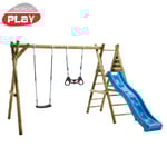 Nordic Play liukumäki, keinu, trapetsi ja keinuteline