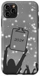 iPhone 11 Pro Max New Year Celebration 2024 Midnight Greeting in Black Numbers Case