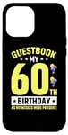 Coque pour iPhone 13 Pro Max Guestbook My 60th Birthday Livre d'or Signature
