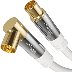 Adaptateur TV Coudé T 1 Mâle Vers 2 Femelles - Pour Antenne DVB-T - Alliage Doré, Lot De 2