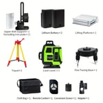 Niveau à Laser Auto-Nivelant 4D 16 Lignes, Faisceaux Vert/Horizontaux, Puissant, Précision, Rechargeable, Multifonction, Compact, avec Trépied & Accessoires, pour Bricolage et Pro