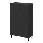 Armoire penderie 2 portes battantes noire GoodHome Atomia H. 112,5 x L. 75 x P. 35 cm