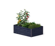 Upyard GardenBox Modern – Jardinière surélevée Moderne en Bois – Jardinière surélevée Ergonomique pour terrasse et Jardin – Jardinière pour légumes et Herbes, 120 x 80 x 40 cm, Noir