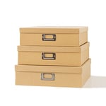 Soul & Lane SLPR Lot de 3 boîtes de rangement décoratives en carton avec couvercle pour souvenirs, jouets, photos, souvenirs, placard, chambre d'enfant, bureau, chambre à coucher