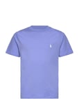 Logo Cotton Jersey Tee Tops T-shirts Short-sleeved Blue Ralph Lauren Kids