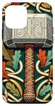 Coque pour iPhone 12 mini Marteau de Thor Mjollnir et feuilles de chêne Thor Norse