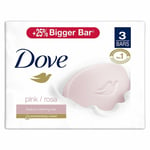 Dove Pink Rosa Beauty Bar - Soft, Smooth, Moisturised Skin, (125g x 3 Soap)