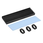sourcing map M.2 Aluminum Heatsink Kit 70x22x6mm Black with Silicone Thermal Pads for 2280 SSD