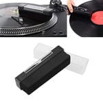 Black 2-In-1 Vinyl Record Player Cleaning Kit Plastic Velvet Record Brush