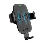 SBS Gravity Mobiltelefonhållare för Bil med Trådlös Laddning 10W - Max Mobil: 55mm - 90mm - Svart