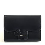RADLEY Crest Black Leather Small Trifold Purse With Dust Bag - New With Tags