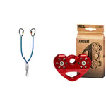 PETZL Scorpio Vertigo Lanyard Climbing Set, Multi, One Size & Petzl P21 TANDEM Double Pulley for Tyrolean Traverses On Rope