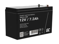 Green Cell AGM VRLA 12V 7,2Ah underhållsfritt batteri för larmsystem, kassaregister, leksaker