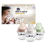 Tommee Tippee Bottle New Born Set Of 3 150ml Clear Slow Flow BPA Free 0m+