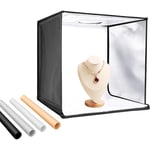 Photography Light Box - 28in/70cm Large Led Photo Studio Lighting Booth Kit with 4 Colors Backdrop, Portable SoftBox Tent with LED Lights and Top Hole