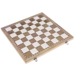 DASNTERED 3 in 1 Foldable Wooden Chessboard, Wooden Chess Chess Board Set Adult Kids Toy Learning Backgammon Gift Chess Board Set Wooden Traditional Games