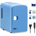 MSW Minikjøleskap 12 V / 230 - 2-i-1 apparat med holde-varm funksjon 4 L Blå