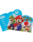 8 stk Inbjudningskort  - Super Mario Party
