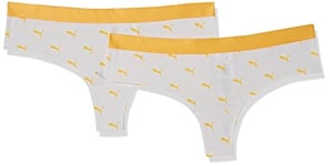 PUMA Women's Cat Logo Underwear, Mango, S (Pack of 2)
