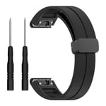 Garmin Fenix 7S/6S/6S Pro etc. Klockarmband i silikon med magnetlås - Svart