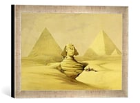 'Image encadrée de David Roberts "The Great Sphinx and the pyramids of Giza, from' Egypt and Nubia ', VOL. 1, d'art dans le cadre de haute qualité Photos fait main, 40 x 30 cm, argent Raya