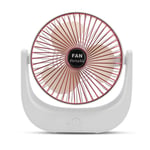 SMYUI Small Fan Usb Student Mini Electric Fan Portable Battery Home Desktop Air Circulation Fan-Rose Gold