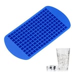 Mini 160 Ice Cubes Soft Silicone Tray Mould Tool Food Safe Ice Maker Easy Pop Out Non Stick Ice Cube Tray for Party BBQ Cool Summer (Blue)