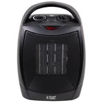 Russell Hobbs 1500W/1.5KW Electric Heater Black PTC Ceramic Space Heater, Portable Upright, 2 Heat Settings, Overheat Protection, Adjustable Thermostat, 15m2 Room Size, RHFH1006B, 2 Year Guarantee